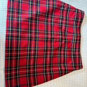 J. Crew Red Plaid A-Line Skirt
